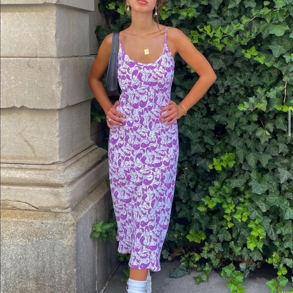 Purple Floral Mini Dress - Picture 1 of 6